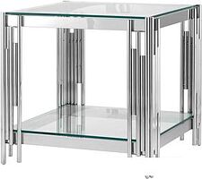 Журнальный столик Stool Group Гэтсби 55x55 EET-027 (прозрачное стекло/сталь серебристый) Журнальный столик Stool Group Гэтсби 55x55 EET-027 (прозрачное стекло/сталь серебристый)