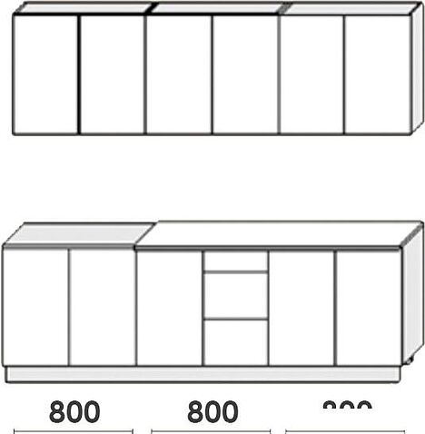 Готовая кухня Артём-Мебель Эльза СН-114 без стекла ДСП 2.4м (дуб крафт белый/дуб крафт табачный)