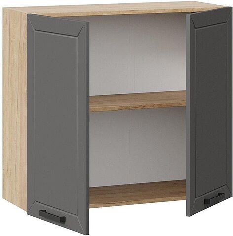 Шкаф навесной Трия Лорас 1В8 (дуб крафт золотой/холст вулкан)