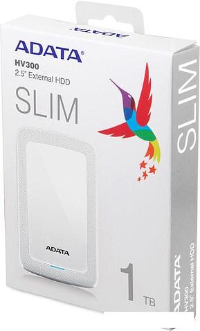Внешний накопитель ADATA HV300 AHV300-1TU31-CWH 1TB (белый)