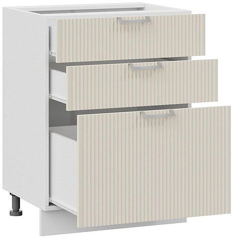 Шкаф напольный Трия Кимберли 1Н6Я3 (белый/крем)