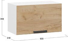 Шкаф навесной Трия Детройт 1В6Г (белый/дуб крафт золотой)