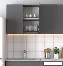 Шкаф навесной Артём-Мебель Мэри 800мм СН-114.204 (серый графит)