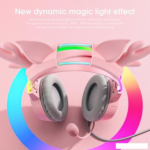 Наушники Onikuma X15 Pro Deer Ears (розовый)