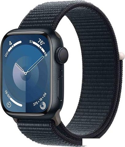 Умные часы Apple Watch Series 9 41 мм (алюминиевый корпус, полуночный/полуночный, нейлоновый ремешок)