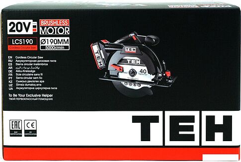 Дисковая (циркулярная) пила TEH LCS190 (без АКБ)