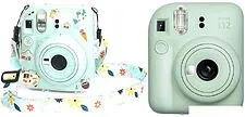 Фотоаппарат Fujifilm Instax Mini 12 (мятный) + зеленый чехол Sundays с ремнем Фотоаппарат Fujifilm Instax Mini 12 (мятный) + зеленый чехол Sundays с ремнем