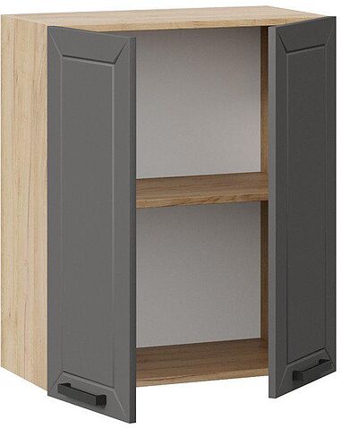 Шкаф навесной Трия Лорас 1В6 (дуб крафт золотой/холст вулкан)