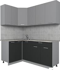 Угловая кухня Интерлиния Мила Лайт 1.2x1.8 (серебро/антрацит) Угловая кухня Интерлиния Мила Лайт 1.2x1.8 (серебро/антрацит)