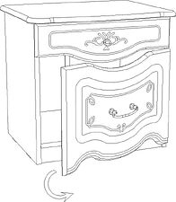 Тумба ФорестДекоГрупп Луиза правая (слоновая кость)