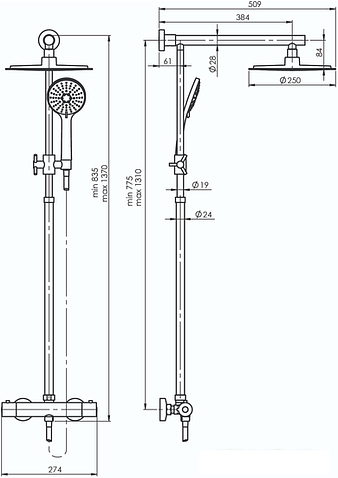 Душевая система Rubineta Etna Thermo-15