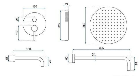 Душевая система  Rea Lungo White REA-P6611
