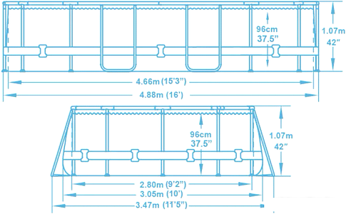 Каркасный бассейн Bestway Power Steel 56448 (488х305х107)