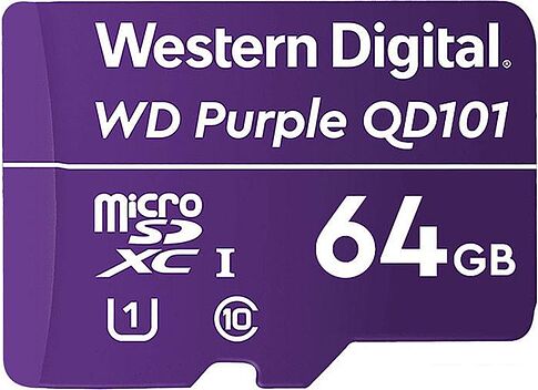 Карта памяти WD Purple SC QD101 microSDXC WDD064G1P0C 64GB