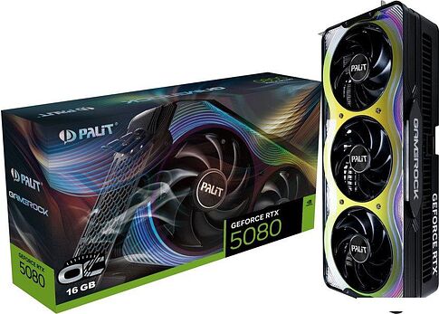 Видеокарта Palit GeForce RTX 5080 GameRock OC NE75080T19T2-GB2030G