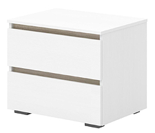 Тумба Кортекс-мебель Бари 60 2ш (белый/белый/дуб сонома)