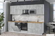Готовая кухня Интерлиния Мила Лайт 2.9-ПМ2 (бетон/бетон/дуб бунратти)