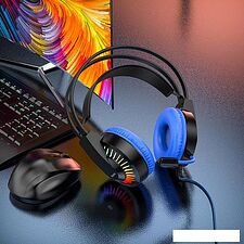 Наушники Hoco W105 (черный/синий) Наушники Hoco W105 (черный/синий)