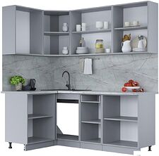 Готовая кухня Интерлиния Мила Лайт 1.2x2.0 (белый платинум/бетон портленд/белый гранит)