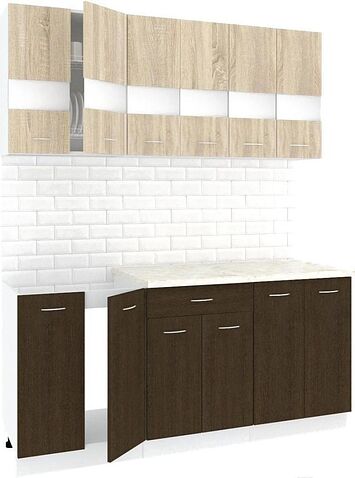 Кухня Кортекс-мебель Корнелия Экстра 1.8м (дуб сонома/венге/мадрид)