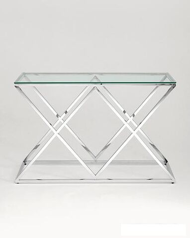 Консольный стол Stool Group Инсигния 120x40 ECST-026 (прозрачное стекло/сталь серебристый)