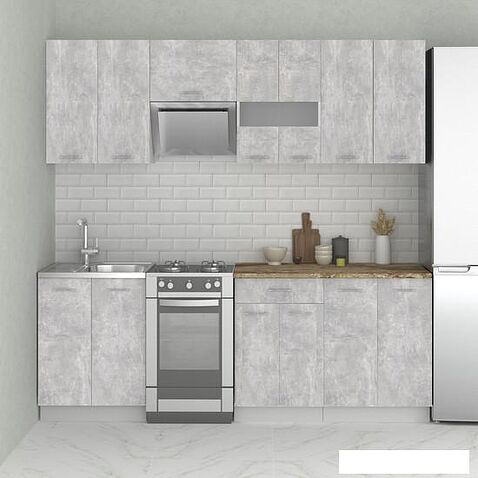 Готовая кухня Mio Tesoro Экстра-лайт 2.2 (ателье светлый/мадрид)