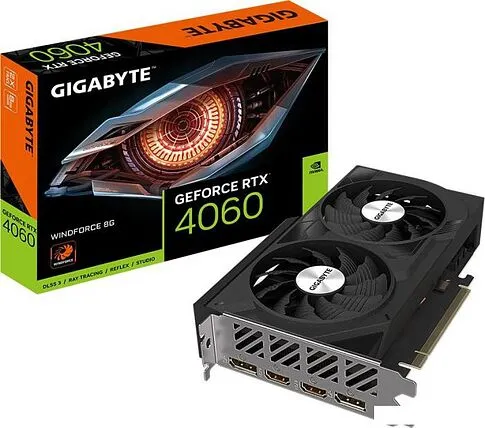 Видеокарта Gigabyte GeForce RTX 4060 Windforce 8G GV-N4060WF2-8GD