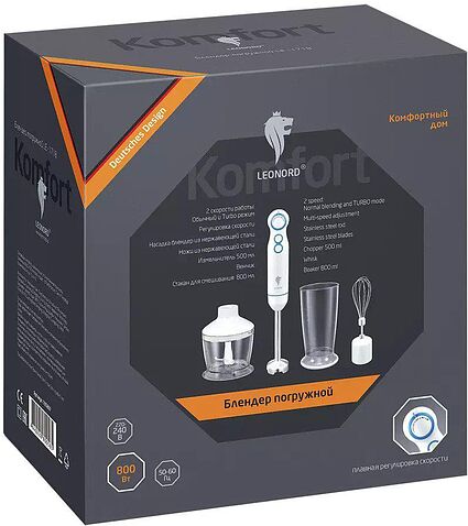 Погружной блендер Leonord LE-1722 (белый/голубой)