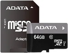 Карта памяти A-Data Premier microSDXC UHS-I U1 Class 10 64GB (AUSDX64GUICL10-RA1) Карта памяти A-Data Premier microSDXC UHS-I U1 Class 10 64GB (AUSDX64GUICL10-RA1)