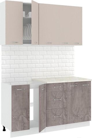 Кухня Кортекс-мебель Корнелия Лира 1.5м (капучино/оникс/королевский опал)