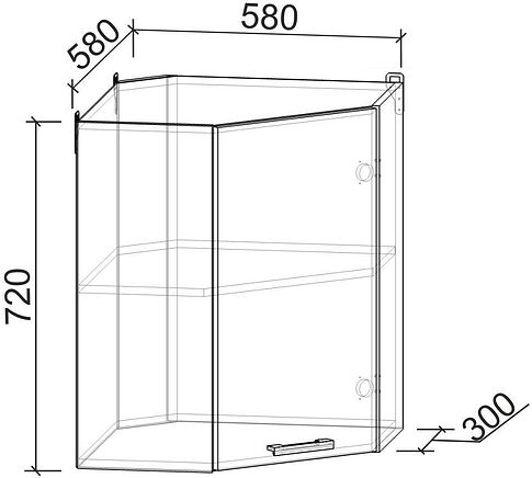 Шкаф навесной Интерлиния Компо ВШУ-720 (бетон портленд)