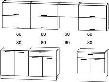 Готовая кухня Интерлиния Мила Gloss 60-30 (красный/черный)