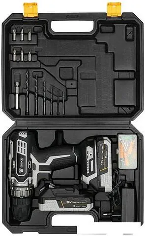 Дрель-шуруповерт Deko DKCD20 Black Edition SET 3 063-4050 (с 2-мя АКБ, кейс)