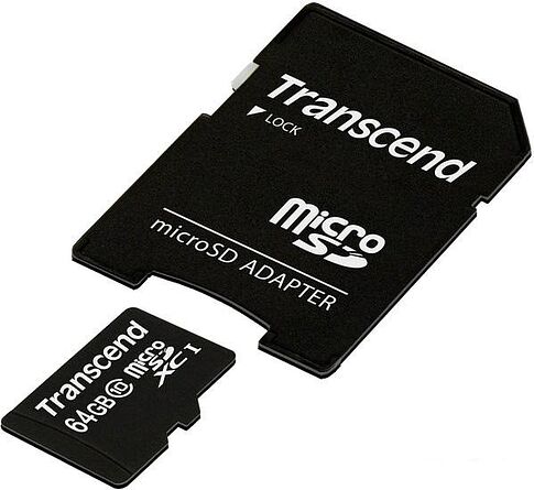 Карта памяти Transcend microSDXC Premium Class 10 64GB + адаптер [TS64GUSDXC10]