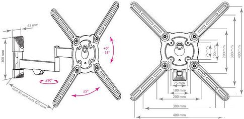 Кронштейн Kromax ATLANTIS-15 (серый)