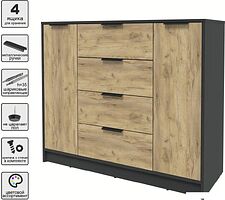 Тумба Интерлиния Концепт КТ-Т120 (дуб золотой/антрацит)