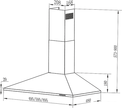 Кухонная вытяжка MAUNFELD Cork 60 (нержавеющая сталь)