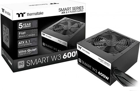 Блок питания Thermaltake Smart W3 600W PS-SPW-0600NNFAWE-1