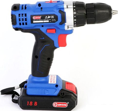 Дрель-шуруповерт ДИОЛД ДЭА-18ЛИ-07 10022148 (с 2-мя АКБ, кейс)