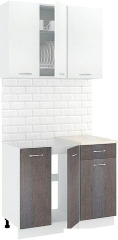 Готовая кухня Кортекс-мебель Корнелия Лира-лайт км.02513 1.0м (белый/береза/королевский опал)