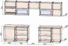 Кухня Интерлиния Мила Матте 3.1 Б (слоновая кость/пепел/травертин серый)