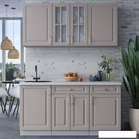 Готовая кухня Интерлиния Мила Шато 1.6А (луна/луна/бискайская сосна)