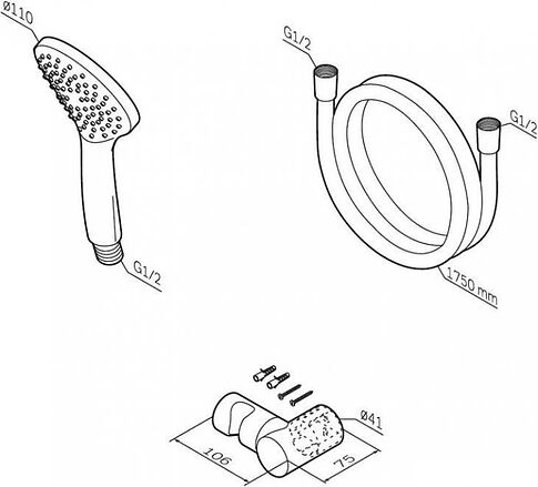 Душевой гарнитур  AM.PM Gem F0119022 (черный)