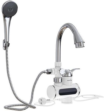 Проточный электрический водонагреватель кран+душ Mixline WH-004 (белый)