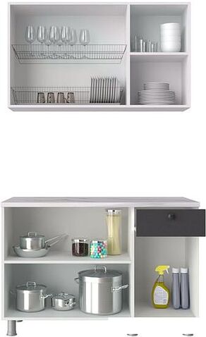 Готовая кухня НК-Мебель Деми 120 76144511 (графит/сум.голубой)