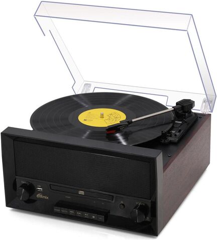 Многофункциональный аудиоцентр Ritmix LP-400B (черный/коричневый)
