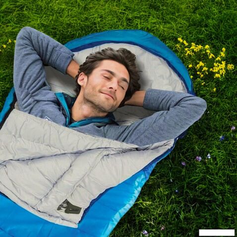 Спальный мешок Coyote Baring ZC-SB022 (синий с туристическим ковриком Foal 1.2см хаки)