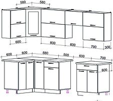 Угловая кухня Интерлиния Мила Gloss 60-12x27 (бордовый/черный глянец) Угловая кухня Интерлиния Мила Gloss 60-12x27 (бордовый/черный глянец)