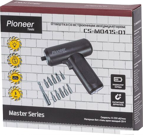Электроотвертка Pioneer Tools CS-M0415-01 (с АКБ)