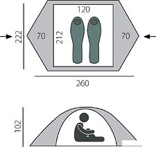 Треккинговая палатка BTrace Spin 2 Треккинговая палатка BTrace Spin 2